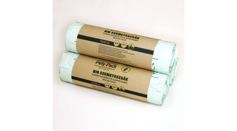 120 literes lebomló kukoricakeményítő alapú PLA 730x1150x0,03 mm 10db/csomag háztartási szemeteszsák