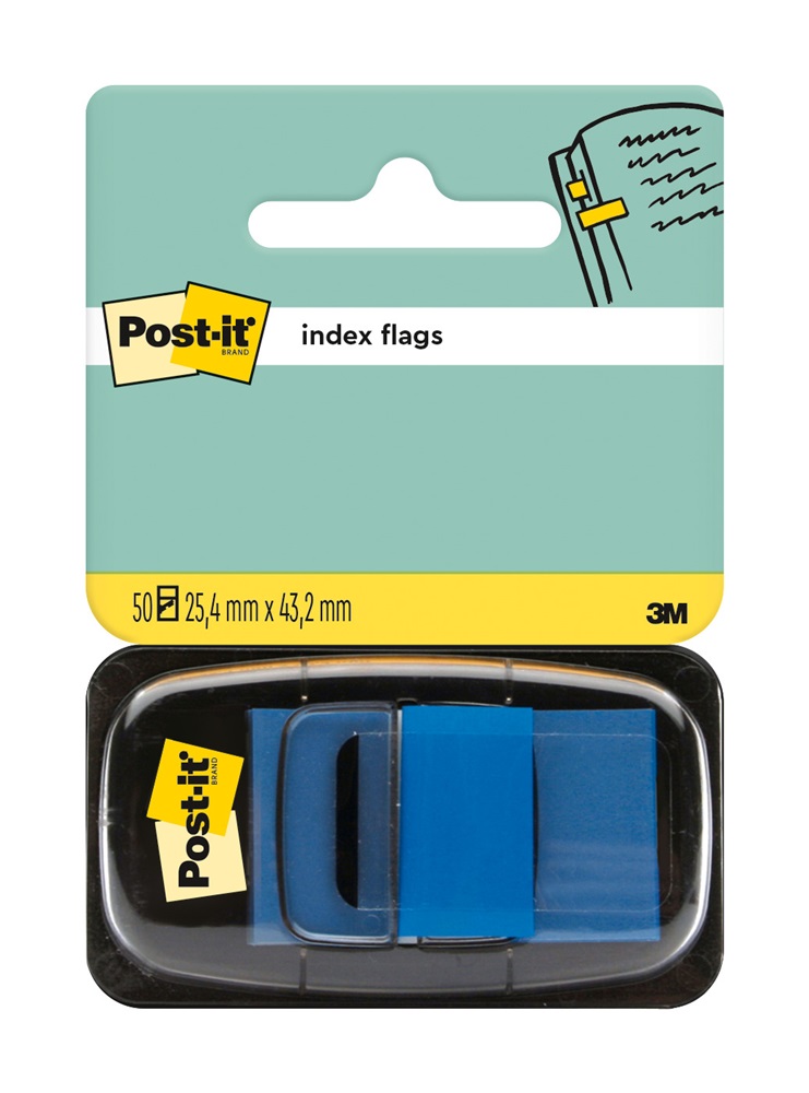 3M Post-it 680-2 25x43mm öntapadós 50lapos kék jelölőcímke