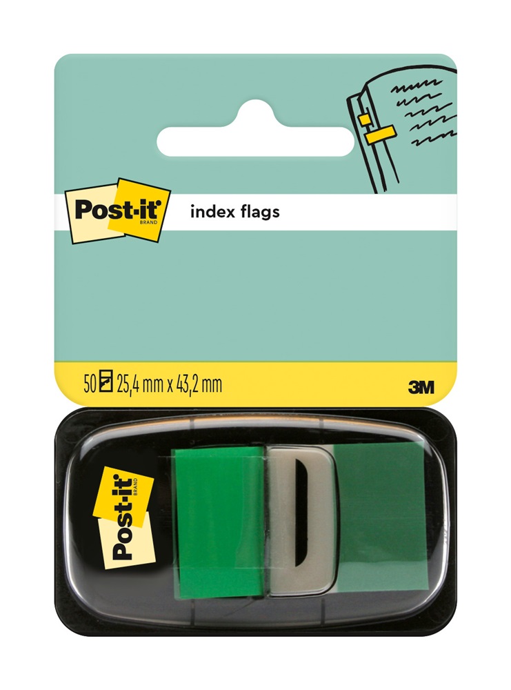 3M Post-it 680-3 25x43mm öntapadós 50lapos zöld jelölőcímke