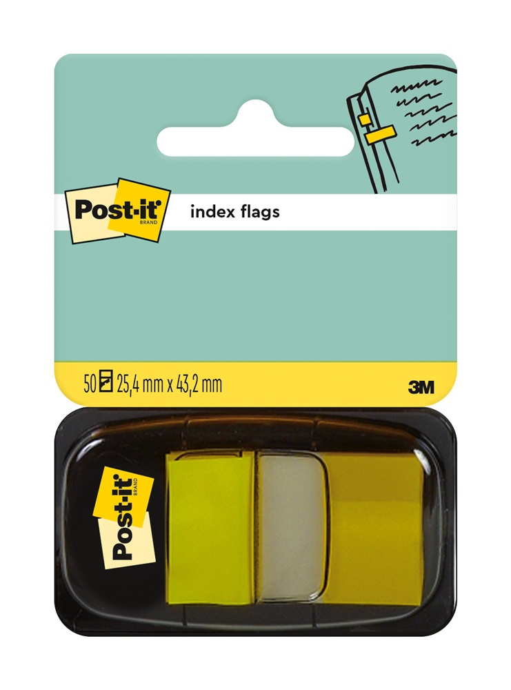 3M Post-it 680-5 25x43mm öntapadós 50lapos sárga jelölőcímke