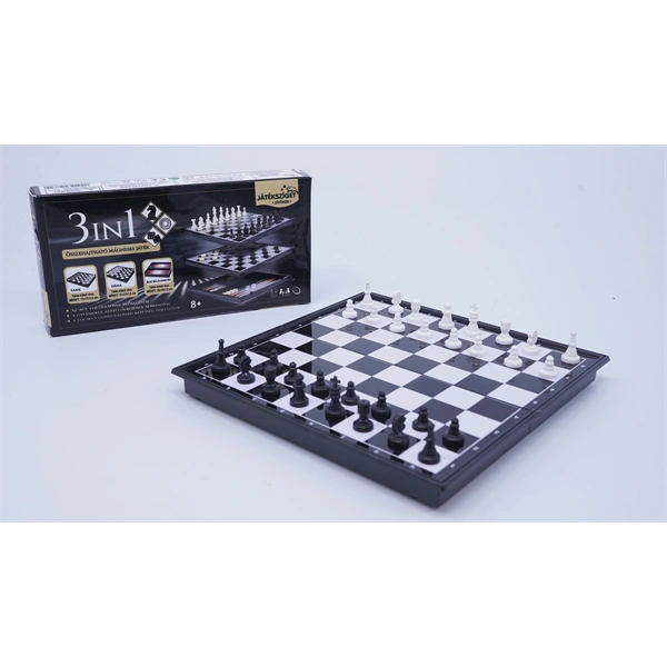 3 az 1ben mágneses sakk, dáma, backgammon