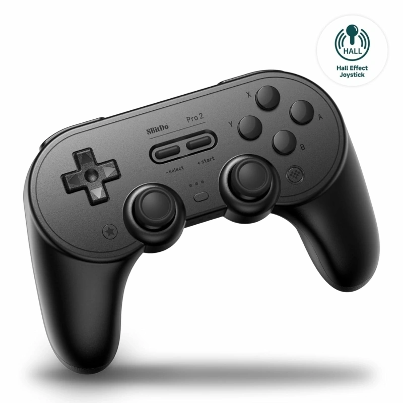 8BitDo Pro 2 Nintendo Switch / Switch 2 / PC / Mobil / Steam Bluetooth Hall-Effect fekete vezeték nélküli kontroller