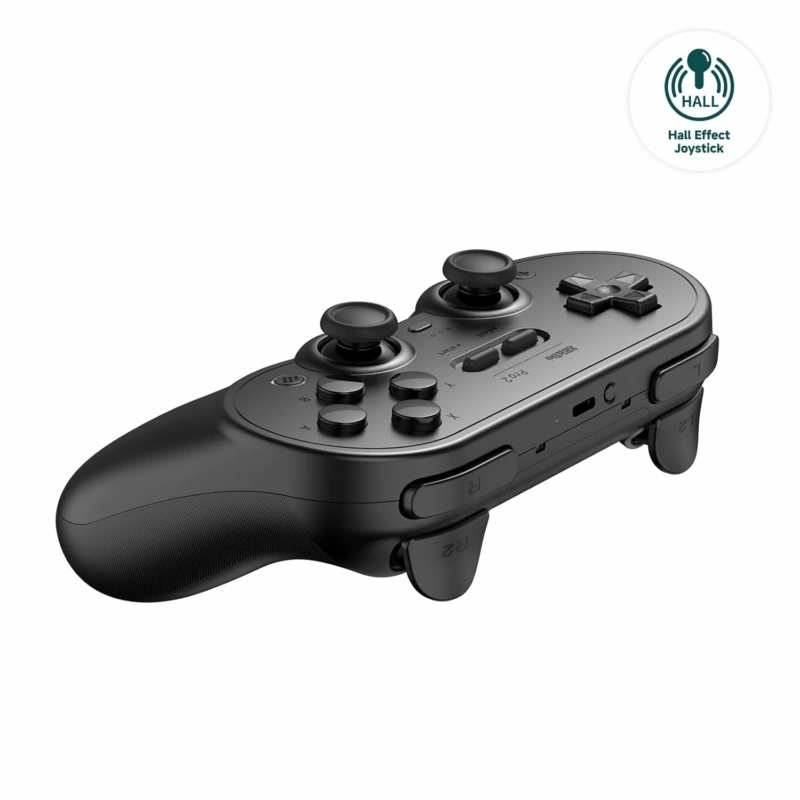8BitDo Pro 2 Nintendo Switch / Switch 2 / PC / Mobil / Steam Bluetooth Hall-Effect fekete vezeték nélküli kontroller