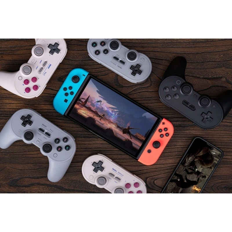 8BitDo Pro 2 Nintendo Switch / Switch 2 / PC / Mobil / Steam Bluetooth Hall-Effect fekete vezeték nélküli kontroller