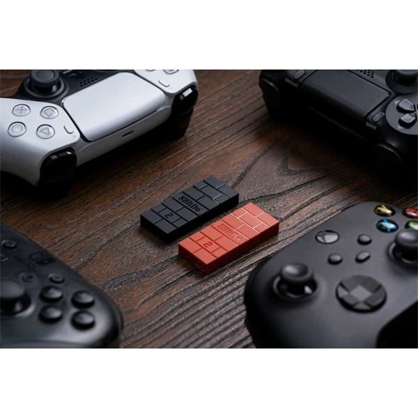 8BitDo USB Wireless Adapter 2, Nintendo Switch/Switch 2, Mobil, Xbox, PC, PlayStation, barna kontroller adapter