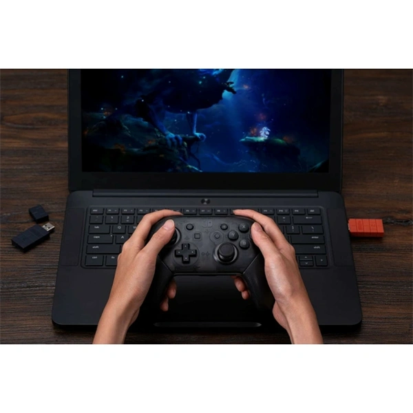 8BitDo USB Wireless Adapter 2, Nintendo Switch/Switch 2, Mobil, Xbox, PC, PlayStation, barna kontroller adapter