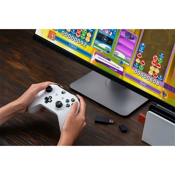 8BitDo USB Wireless Adapter 2, Nintendo Switch/Switch 2, Mobil, Xbox, PC, PlayStation, barna kontroller adapter