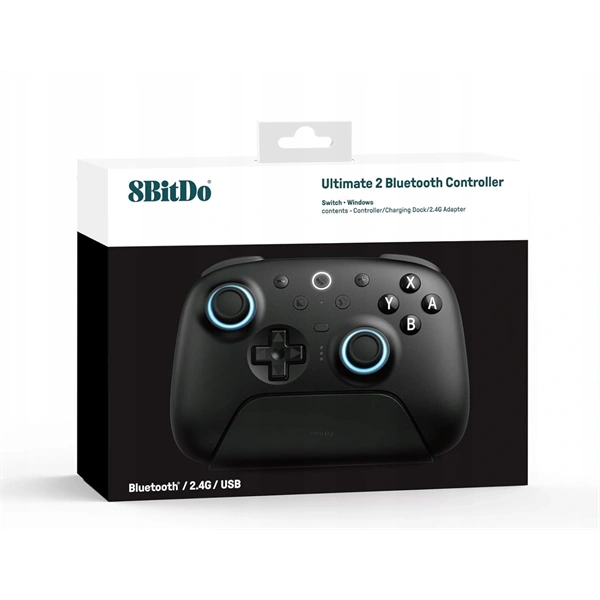 8BitDo Ultimate 2 Nintendo Switch / Switch 2 / PC Hall-Effect fekete vezeték nélküli kontroller