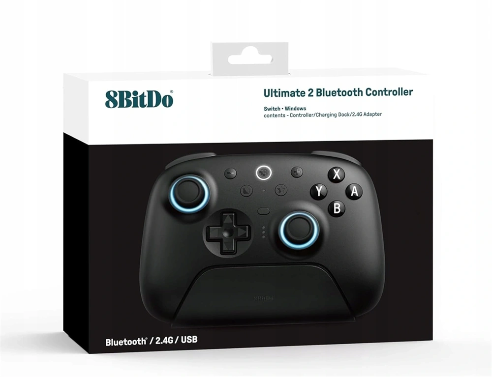 8BitDo Ultimate 2 Nintendo Switch / Switch 2 / PC Hall-Effect fekete vezeték nélküli kontroller