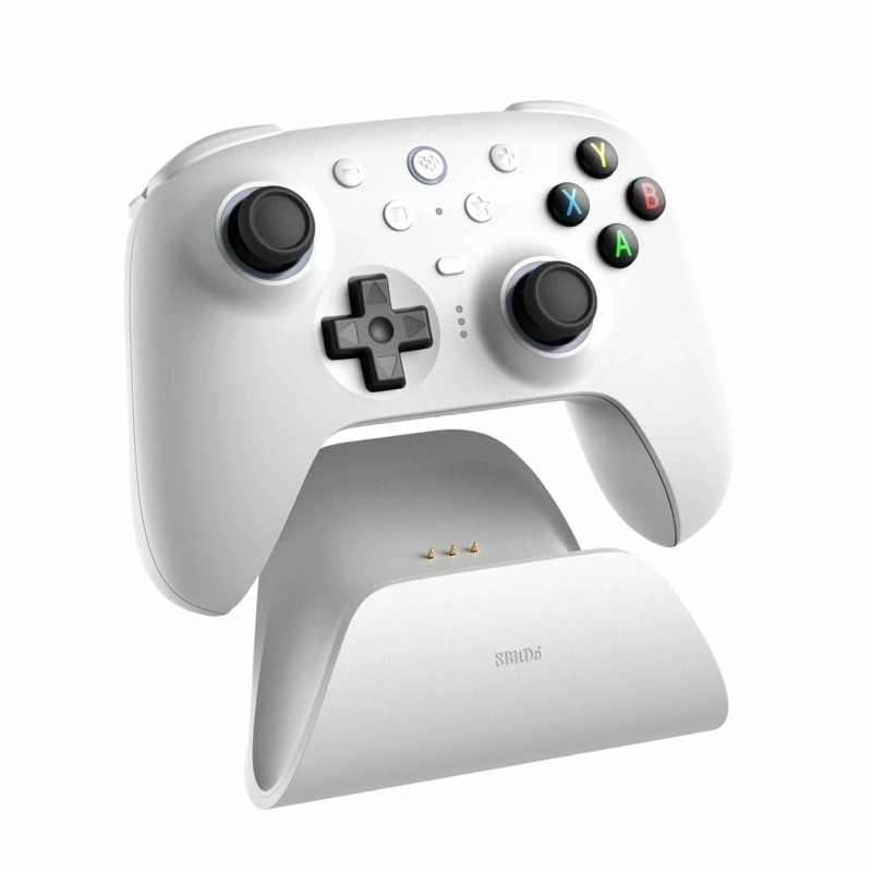 8BitDo Ultimate 2 Wireless 2.4G, PC, Android, SteamOS, iOS, TMR Joysticks, 1000Hz, fehér vezeték nélküli kontroller