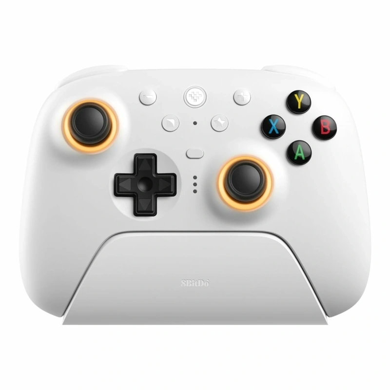 8BitDo Ultimate 2 Wireless 2.4G, PC, Android, SteamOS, iOS, TMR Joysticks, 1000Hz, fehér vezeték nélküli kontroller