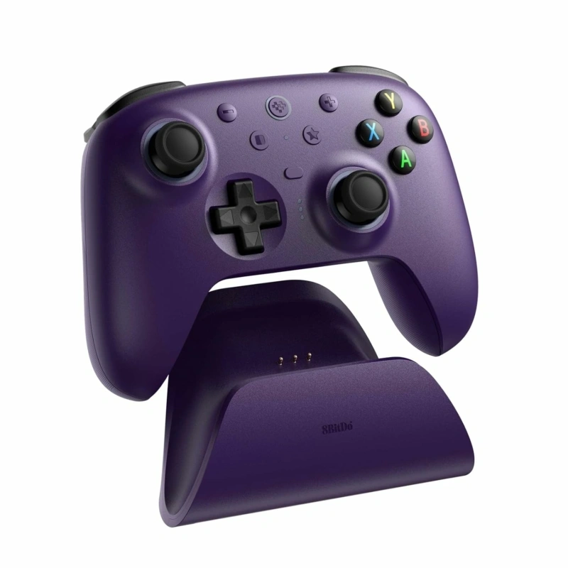8BitDo Ultimate 2 Wireless 2.4G, PC, Android, SteamOS, iOS, TMR Joysticks, 1000Hz, lila vezeték nélküli kontroller