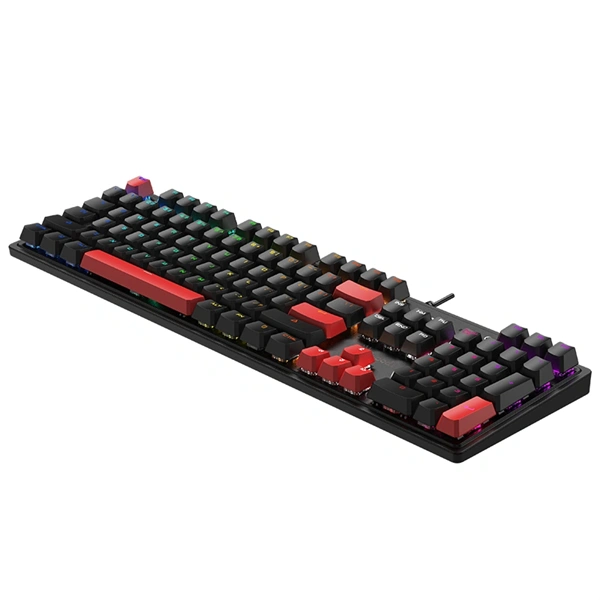 A4TECH Bloody S520N, RGB, BLMS Red Plus, 1000 Hz, Anti-ghosting, angol, gamer vezetékes billentyűzet