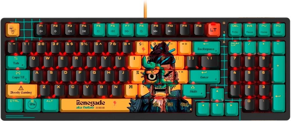 A4-Tech A4TKLA47622 Bloody AT98 US mechanikus (Alpha Switch) RGB Renegade vezetékes gamer billentyűzet