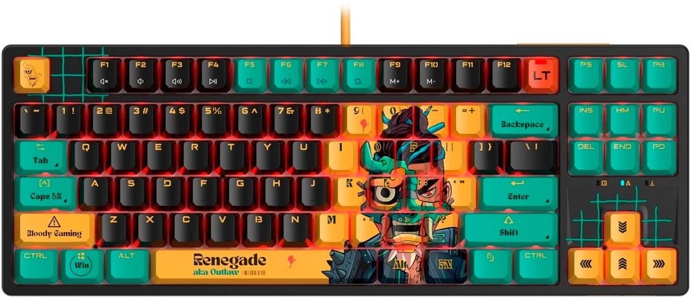 A4-Tech A4TKLA47623 Bloody AT87 US mechanikus (Alpha Switch) RGB Renegade vezetékes gamer billentyűzet