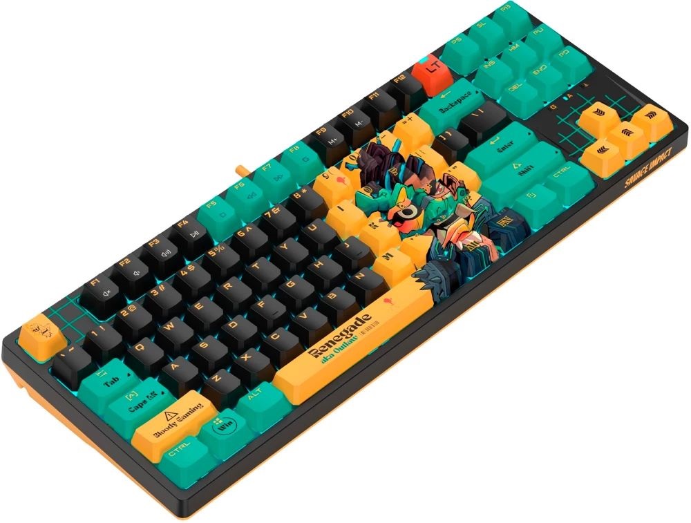 A4-Tech A4TKLA47623 Bloody AT87 US mechanikus (Alpha Switch) RGB Renegade vezetékes gamer billentyűzet