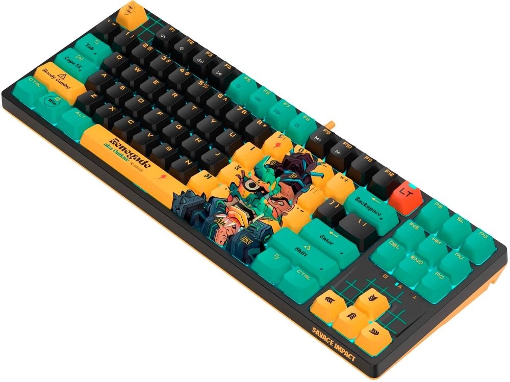 A4-Tech A4TKLA47623 Bloody AT87 US mechanikus (Alpha Switch) RGB Renegade vezetékes gamer billentyűzet