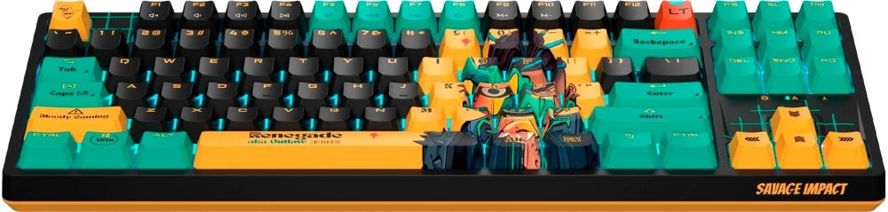 A4-Tech A4TKLA47623 Bloody AT87 US mechanikus (Alpha Switch) RGB Renegade vezetékes gamer billentyűzet