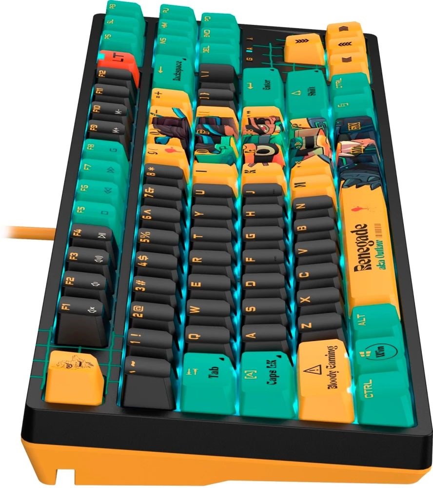 A4-Tech A4TKLA47623 Bloody AT87 US mechanikus (Alpha Switch) RGB Renegade vezetékes gamer billentyűzet