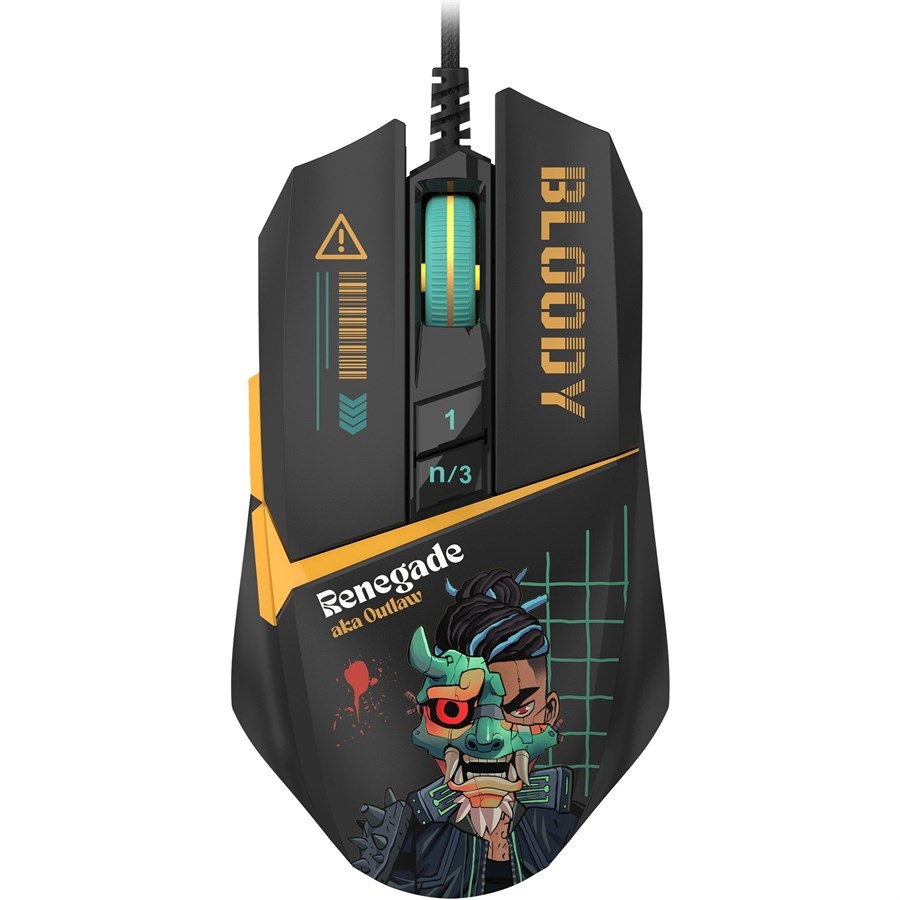 A4-Tech A4TMYS47619 Bloody W63 Max eSport Renegade Midnight RGB vezetékes optikai gamer egér