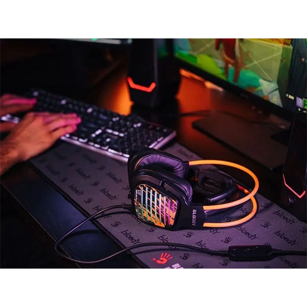 A4-Tech Bloody G565 Energy Black 7.1 USB RGB fekete gamer headset