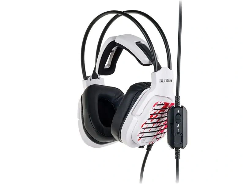 A4-Tech Bloody G565 Energy White 7.1 USB RGB fehér gamer headset