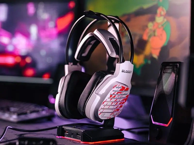 A4-Tech Bloody G565 Energy White 7.1 USB RGB fehér gamer headset