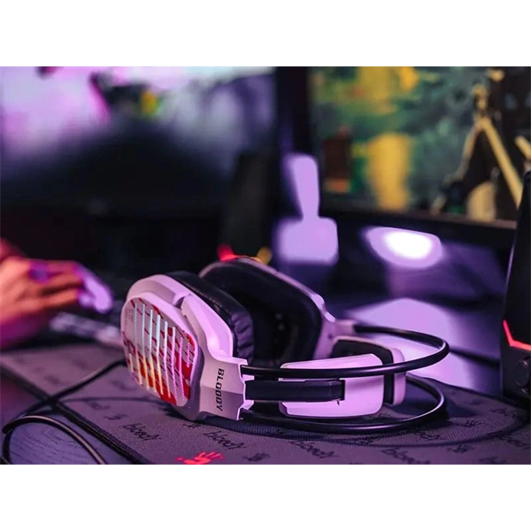 A4-Tech Bloody G565 Energy White 7.1 USB RGB fehér gamer headset