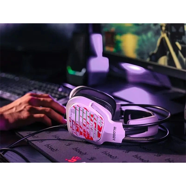 A4-Tech Bloody G565 Energy White 7.1 USB RGB fehér gamer headset
