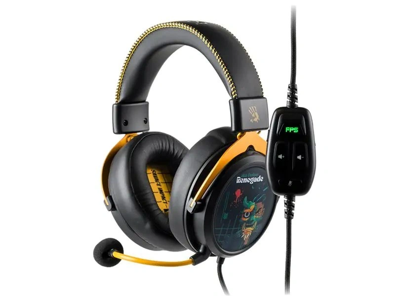 A4-Tech Bloody M595 Renegade Midnight USB fekete-sárga gamer headset