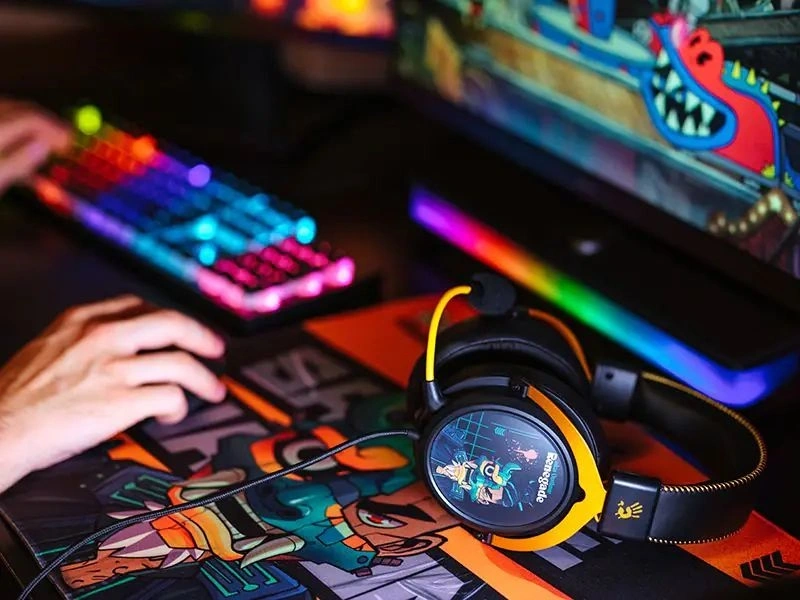 A4-Tech Bloody M595 Renegade Midnight USB fekete-sárga gamer headset