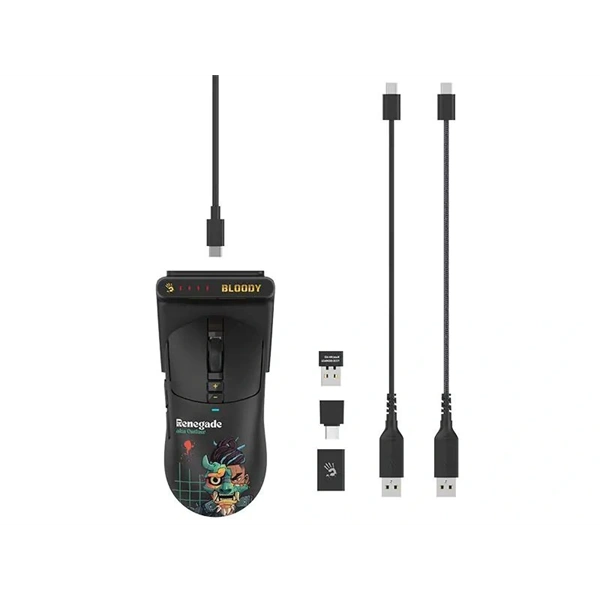 A4-Tech Bloody R72 Ultra Duo Renegade Midnight vezeték nélküli fekete gamer egér