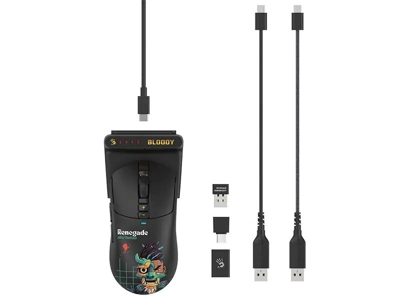 A4-Tech Bloody R72 Ultra Duo Renegade Midnight vezeték nélküli fekete gamer egér