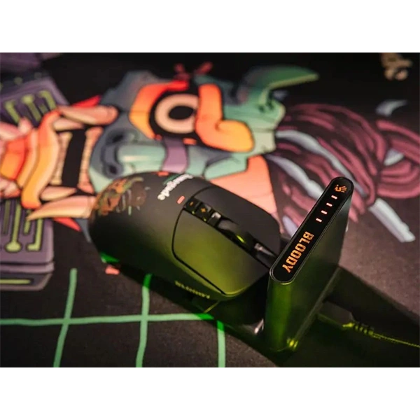 A4-Tech Bloody R72 Ultra Duo Renegade Midnight vezeték nélküli fekete gamer egér