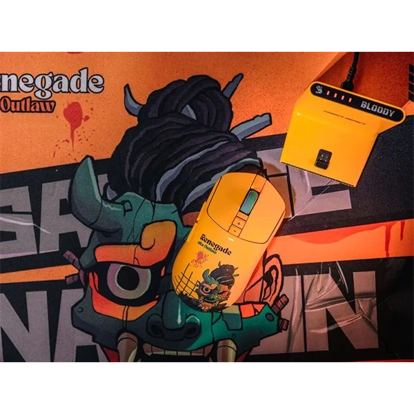 A4-Tech Bloody R72 Ultra Duo Renegade Sunset vezeték nélküli sárga gamer egér