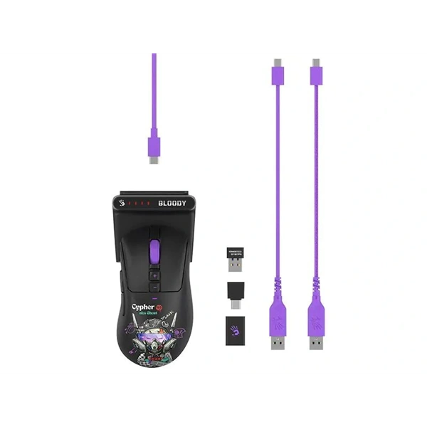 A4-Tech Bloody R73 Ultra Duo Cypher Ghost vezeték nélküli fekete gamer egér