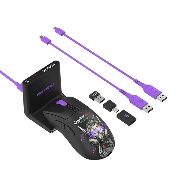 A4-Tech Bloody R73 Ultra Duo Cypher Ghost vezeték nélküli fekete gamer egér