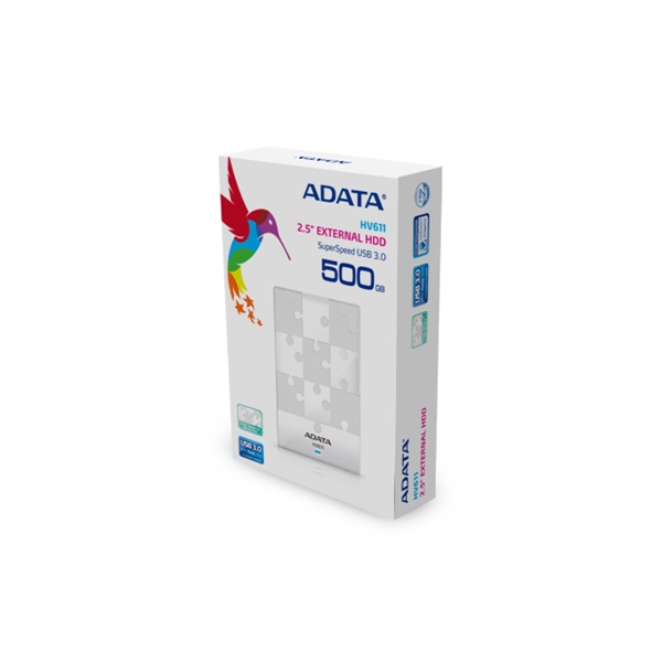 ADATA AHV61 2,5" 500GB USB3.0 fehér külső winchester
