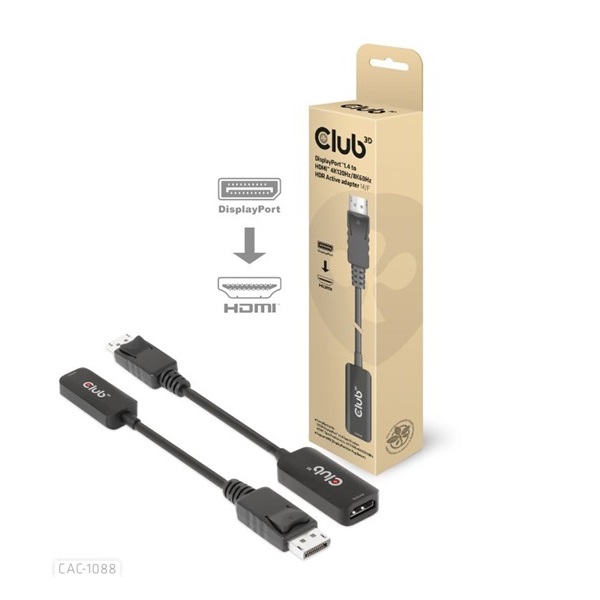 Club3D DisplayPort1.4 to HDMI 4K120Hz/8K60Hz HDR Active adapter M/F