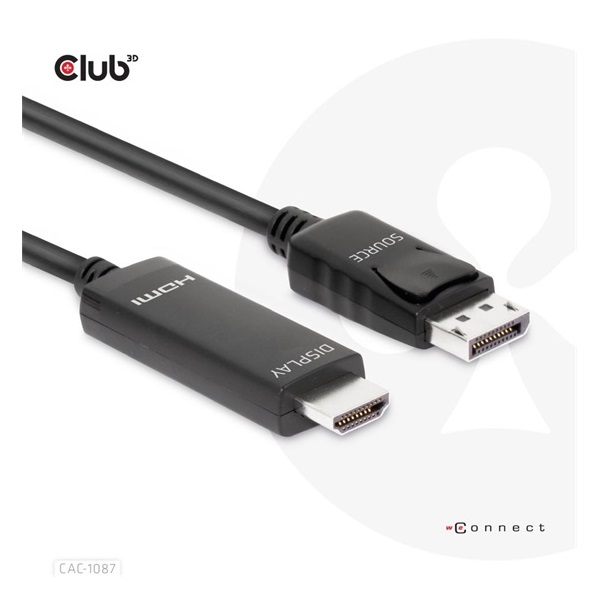 Club3D DisplayPort 1.4 to HDMI 4K120Hz or 8K60Hz HDR10 Cable M/M