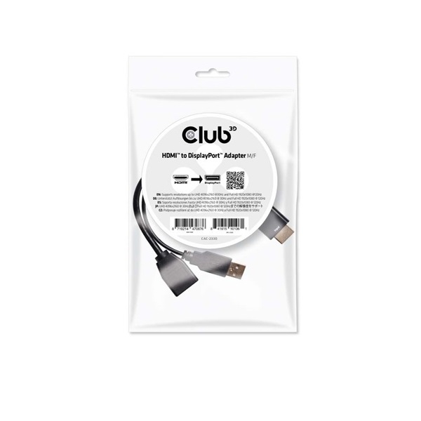 Club3D HDMI to DisplayPort Adapter Male/Female