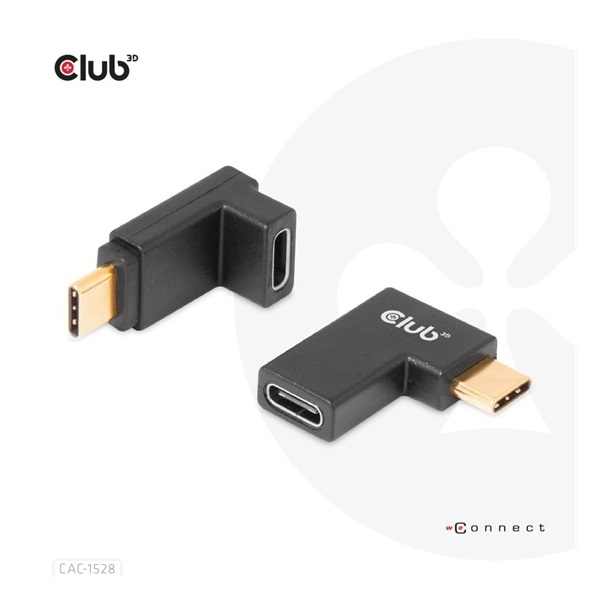 Club3D USB Type-C Gen2 Angled Adapter set of 2 up to 4K120Hz M/F