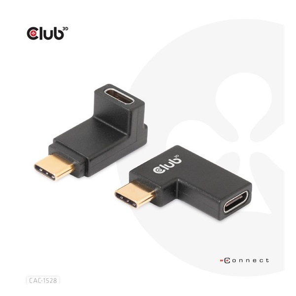 Club3D USB Type-C Gen2 Angled Adapter set of 2 up to 4K120Hz M/F