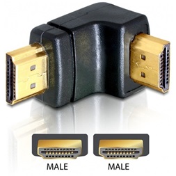 Delock 65073 HDMI apa > HDMI apa 90° lefelé hajlított adapter