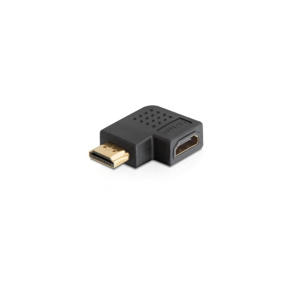 Delock 65076 HDMI apa > HDMI anya 90° jobbra hajlított adapter