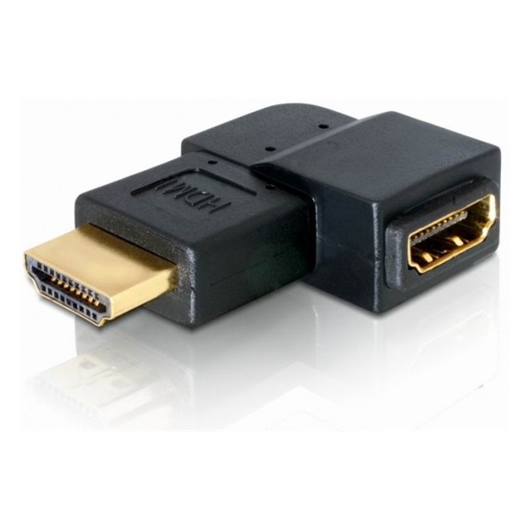 Delock 65077 HDMI apa > HDMI anya 90° balra hajlított adapter