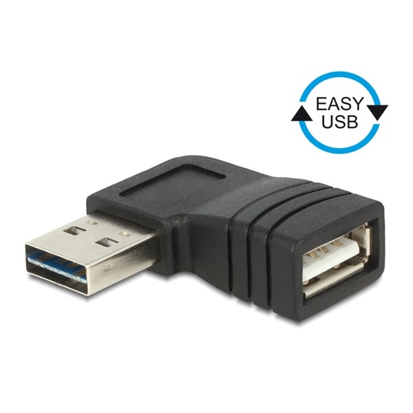 Delock 65522 EASY-USB 2.0-A apa > USB 2.0-A anya bal/jobb forgatott adapter