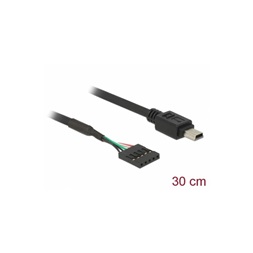 Delock 83170 USB 2.0 pin fejes anya > USB mini apa kábel - 30 cm