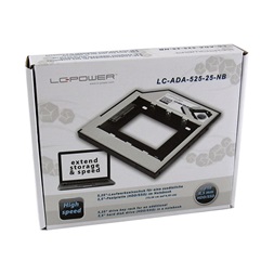ADA LC Power 5,25" drive bay rack for a 2,5" HDD/SSD (9,5mm) - ultraslim ODD- LC-ADA-525-25-NB