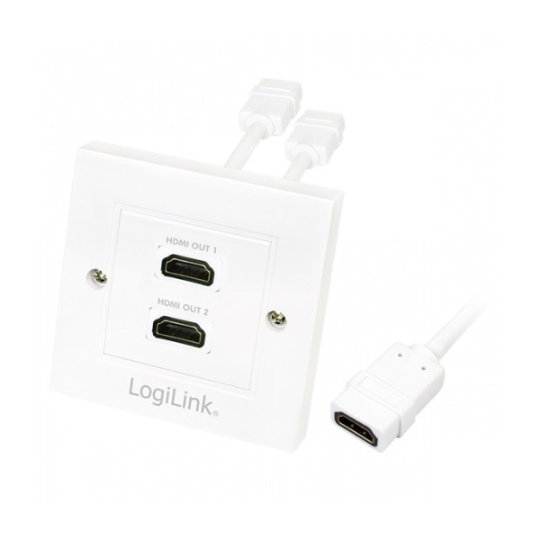LogiLink AH0015 HDMI fali lemez 2x HDMI anya